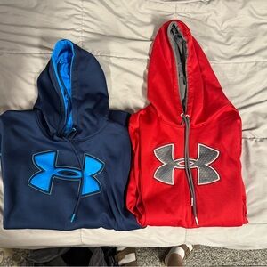 Under Armour Red and Blue Hoodies Sweatshirts
